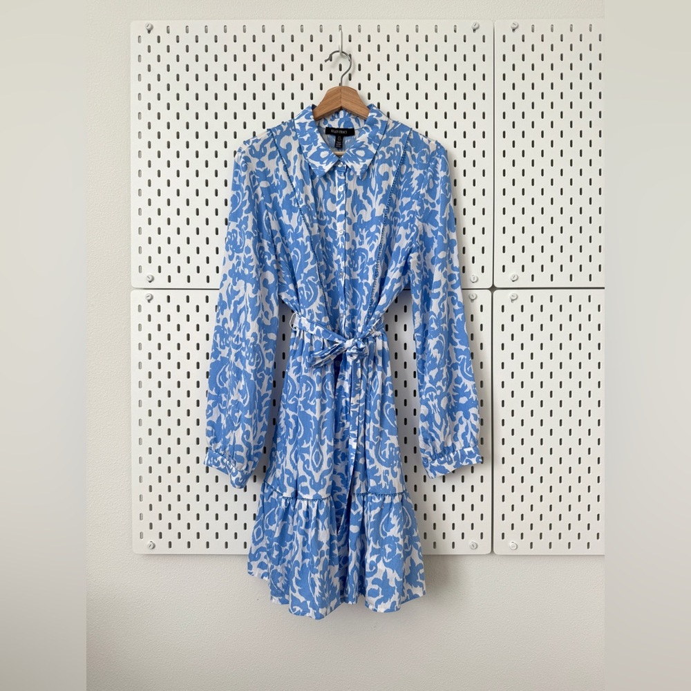 Elegant Blue Patterned Dress